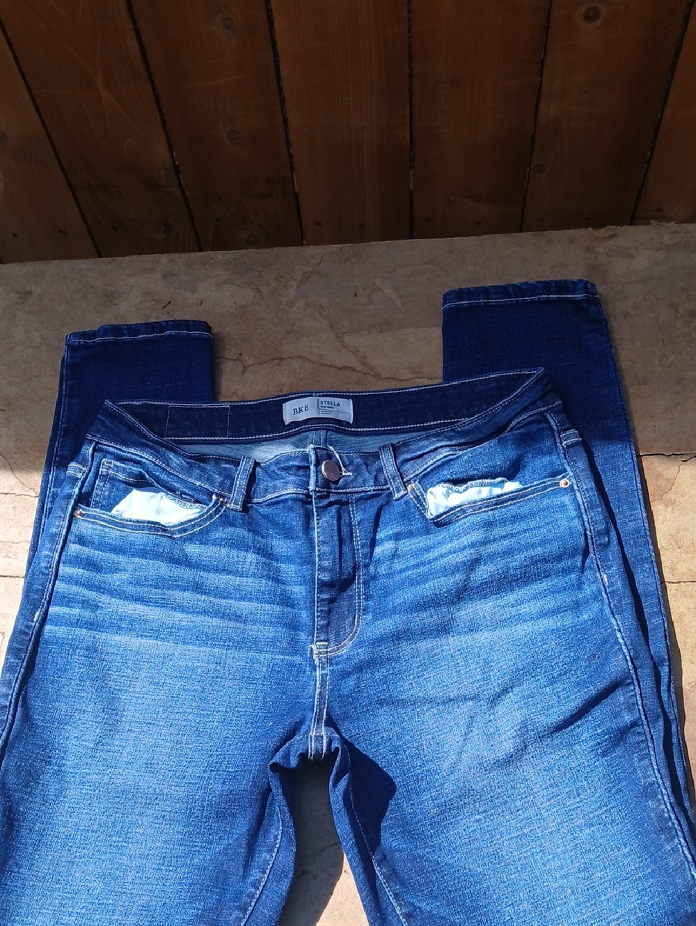 BKE Stella Mid-rise Blue Stretch Slim Fit Skinny Jeans 31x29.5